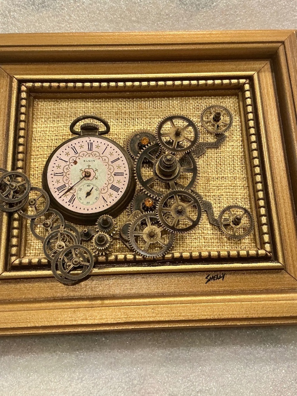 Vintage Steampunk 3D Wall Art Collage Stop Watch Shelly Rosenthal